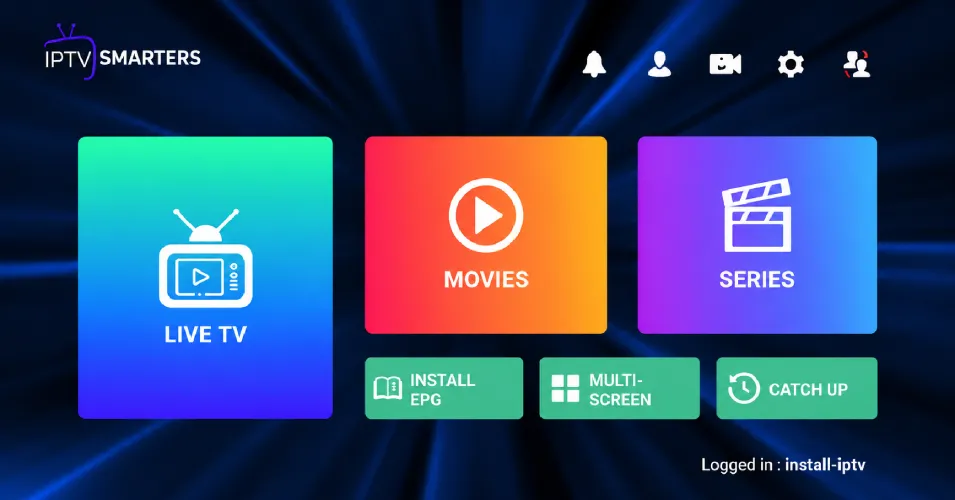 Écran principal après chargement des chaînes sur Smart TV
